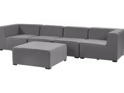 Conjunto De Jardim Com 4 Lugares E Repousa-Pes Em Tecido Cinzento Arezzo