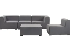 Conjunto De Jardim Com 4 Lugares E Repousa-Pes Em Tecido Cinzento Arezzo