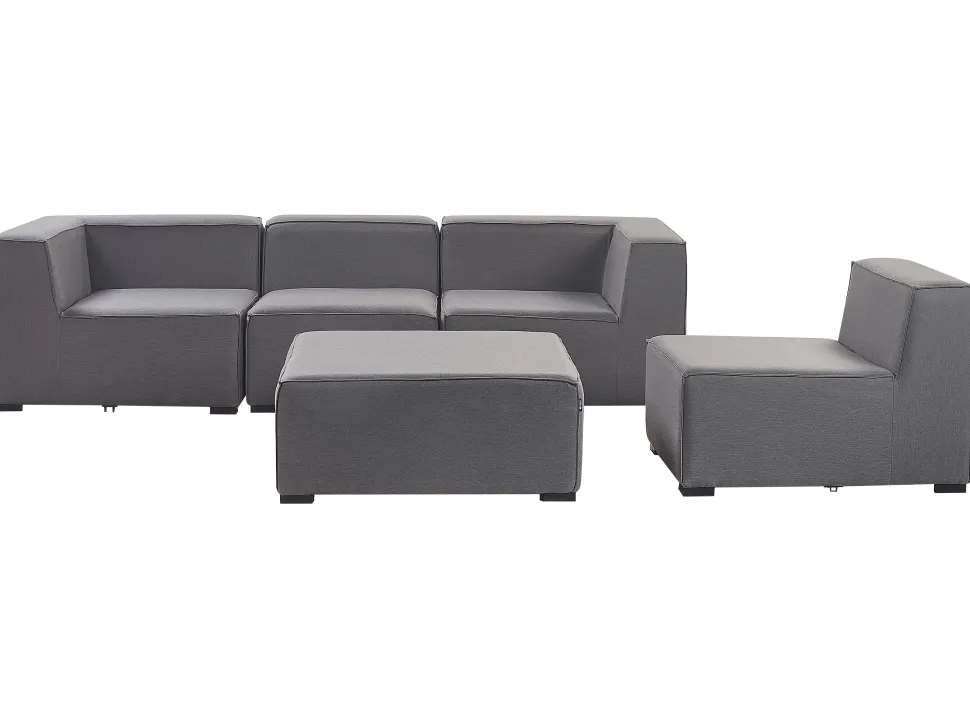 Conjunto De Jardim Com 4 Lugares E Repousa-Pes Em Tecido Cinzento Arezzo