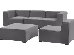 Conjunto De Jardim Com 4 Lugares E Repousa-Pes Em Tecido Cinzento Arezzo