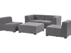 Conjunto De Jardim Com 4 Lugares E Repousa-Pes Em Tecido Cinzento Arezzo