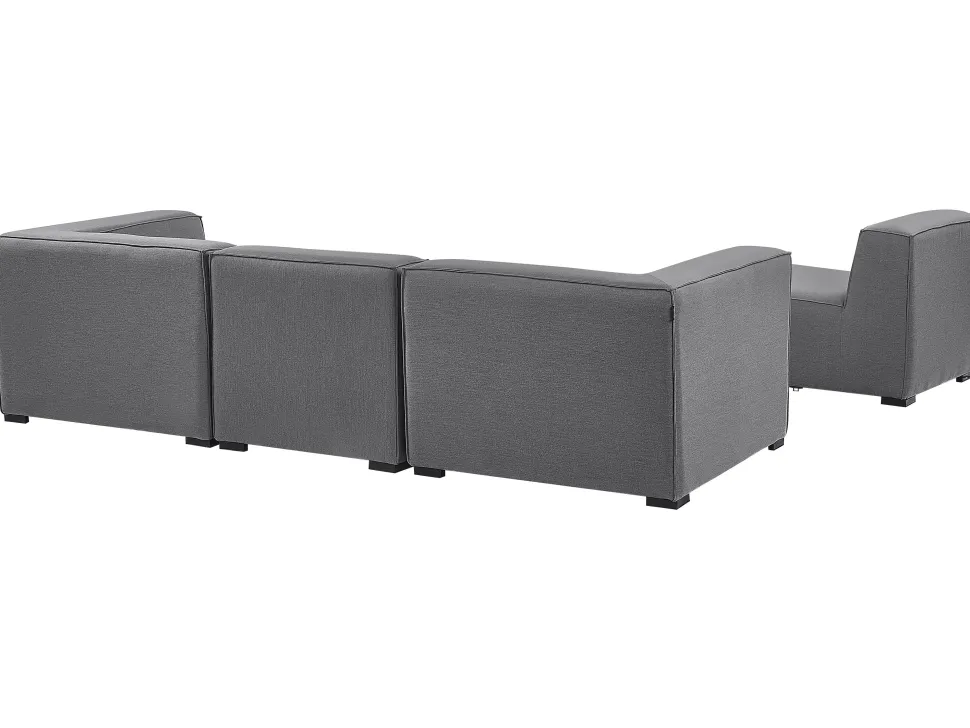 Conjunto De Jardim Com 4 Lugares E Repousa-Pes Em Tecido Cinzento Arezzo