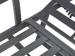 Conjunto De Jardim Com 5 Lugares Em Aluminio Preto Com Almofadas Cinzentas Coccorino