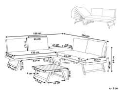 Conjunto De Jardim Com 5 Lugares Em Aluminio Preto Com Almofadas Cinzentas Coccorino