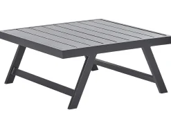 Conjunto De Jardim Com 5 Lugares Em Aluminio Preto Com Almofadas Cinzentas Coccorino