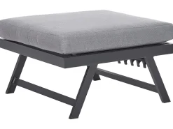 Conjunto De Jardim Com 5 Lugares Em Aluminio Preto Com Almofadas Cinzentas Coccorino