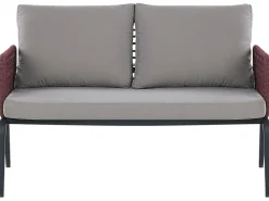 Conjunto De Jardim Com 4 Lugares Em Metal Cinzento E Preto Scaccia