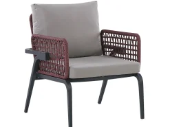 Conjunto De Jardim Com 4 Lugares Em Metal Cinzento E Preto Scaccia