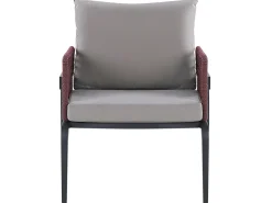 Conjunto De Jardim Com 4 Lugares Em Metal Cinzento E Preto Scaccia