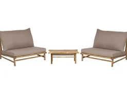 Conjunto De Jardim Com 2 Lugares Em Bambu Claro E Taupe Todi