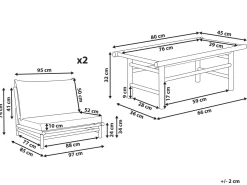 Conjunto De Jardim Com 2 Lugares Em Bambu Claro E Taupe Todi