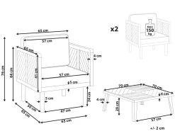 Conjunto De Jardim Com 2 Lugares Em Madeira De Acacia Clara E Branco Baratti