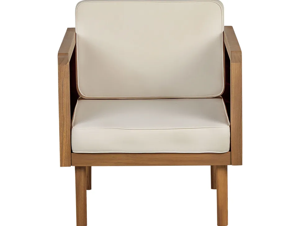 Conjunto De Jardim Com 2 Lugares Em Madeira De Acacia Clara E Branco Baratti