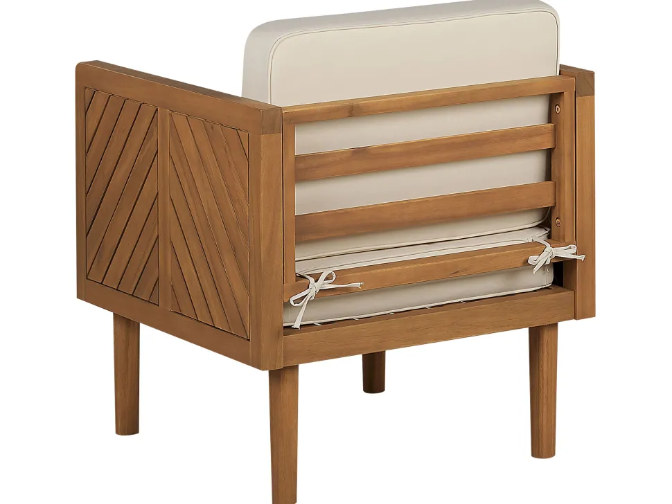 Conjunto De Jardim Com 2 Lugares Em Madeira De Acacia Clara E Branco Baratti