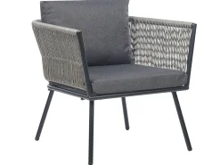 Conjunto De Jardim Com 2 Lugares Em Rattan Cinzento Gargano