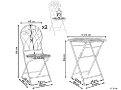 Conjunto De Jardim Com 2 Lugares Em Metal Branco Stiffe