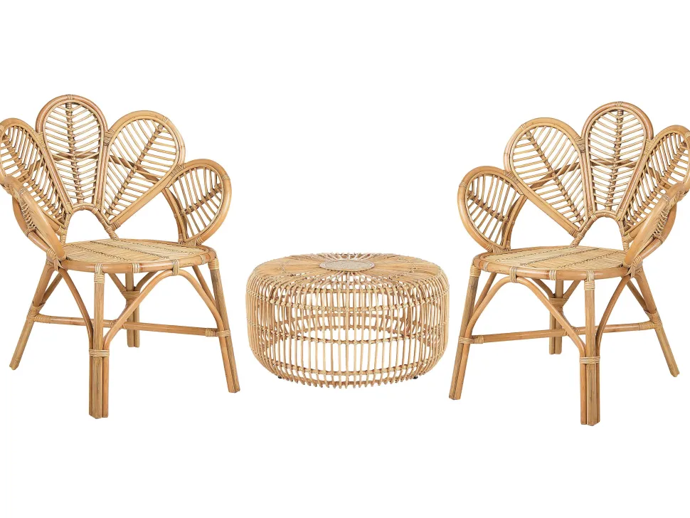 Conjunto De Jardim Com 2 Lugares Em Rattan Cor Natural Florentine Ii / Limni