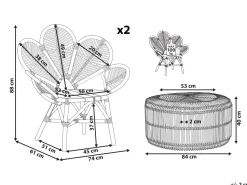 Conjunto De Jardim Com 2 Lugares Em Rattan Cor Natural Florentine Ii / Limni