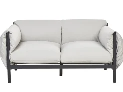 Conjunto De Jardim Com 2 Poltronas E Sofa De 2 Lugares Em Aluminio Cinzento Claro Esperia