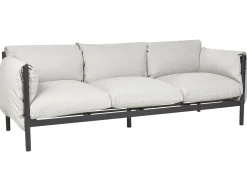 Conjunto De Jardim Com 2 Poltronas E Sofa De 3 Lugares Em Aluminio Cinzento Claro Esperia