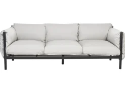 Conjunto De Jardim Com 2 Poltronas E Sofa De 3 Lugares Em Aluminio Cinzento Claro Esperia