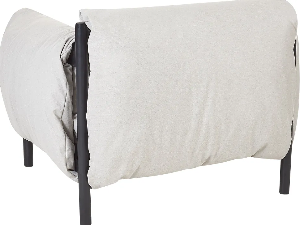 Conjunto De Jardim Com 2 Poltronas E Sofa De 3 Lugares Em Aluminio Cinzento Claro Esperia