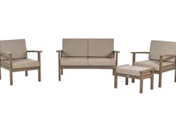 Conjunto De Jardim De 4 Lugares Em Madeira De Acacia Certificada Escura Manila