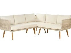 Conjunto De Jardim De Canto Com 5 Lugares Em Madeira De Acacia Creme Alcamo