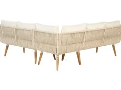 Conjunto De Jardim De Canto Com 5 Lugares Em Madeira De Acacia Creme Alcamo