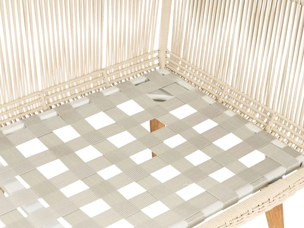 Conjunto De Jardim De Canto Com 5 Lugares Em Madeira De Acacia Creme Alcamo