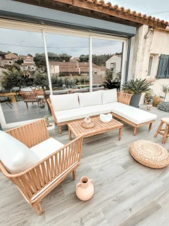 Conjunto De Jardim Em Madeira De Acacia 4 Lugares A Direita Cremona