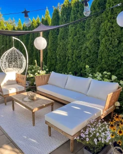 Conjunto De Jardim Em Madeira De Acacia 4 Lugares A Direita Cremona