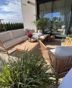 Conjunto De Jardim Em Madeira De Acacia 4 Lugares A Direita Cremona