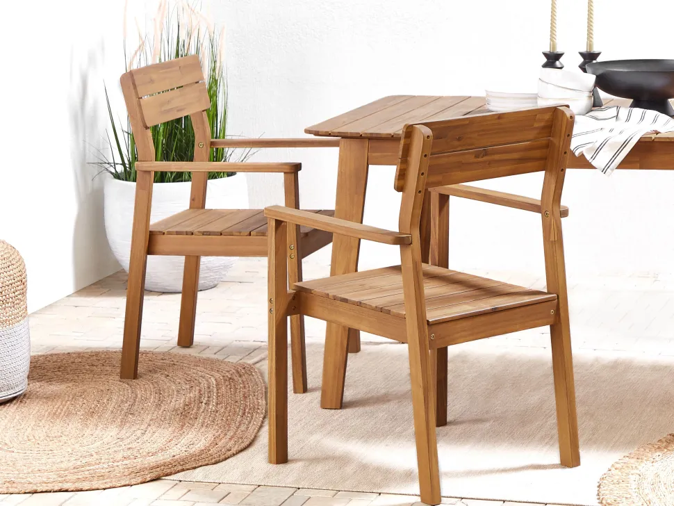 Conjunto De Jardim Em Madeira De Acacia Para 4 Pessoas Fornelli