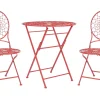 Conjunto De Jardim Em Metal Vermelho Scario