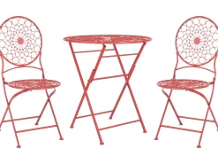 Conjunto De Jardim Em Metal Vermelho Scario