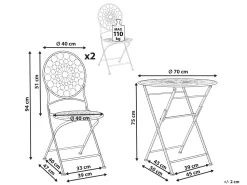 Conjunto De Jardim Em Metal Vermelho Scario