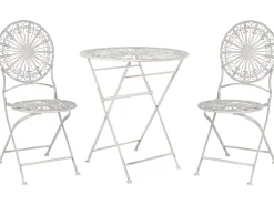 Conjunto De Jardim Em Metal Branco Scafa