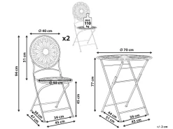 Conjunto De Jardim Em Metal Branco Scafa