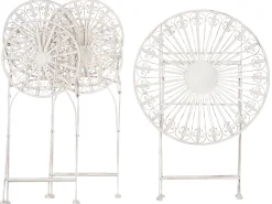 Conjunto De Jardim Em Metal Branco Scafa