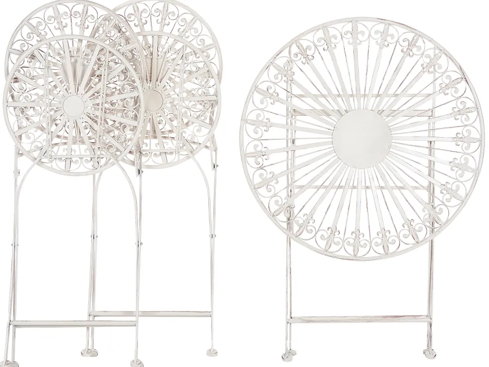 Conjunto De Jardim Em Metal Branco Scafa