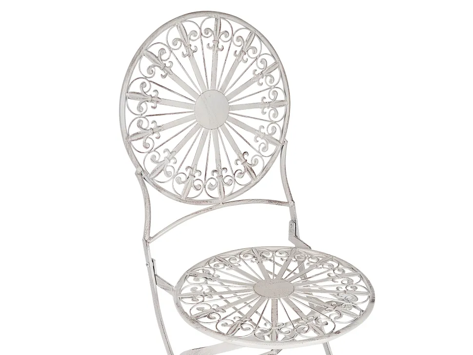 Conjunto De Jardim Em Metal Branco Scafa