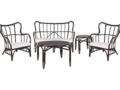 Conjunto De Jardim Em Rattan Castanho Escuro Para 4 Pessoas Brindisi