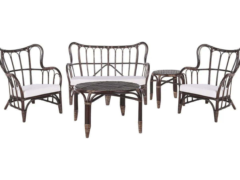 Conjunto De Jardim Em Rattan Castanho Escuro Para 4 Pessoas Brindisi