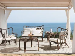 Conjunto De Jardim Em Rattan Castanho Escuro Para 4 Pessoas Brindisi