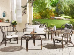 Conjunto De Jardim Em Rattan Castanho Escuro Para 4 Pessoas Brindisi