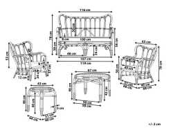 Conjunto De Jardim Em Rattan Castanho Escuro Para 4 Pessoas Brindisi