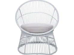 Conjunto De Jardim Em Rattan Sintetico Branco Acinzentado Mesyna
