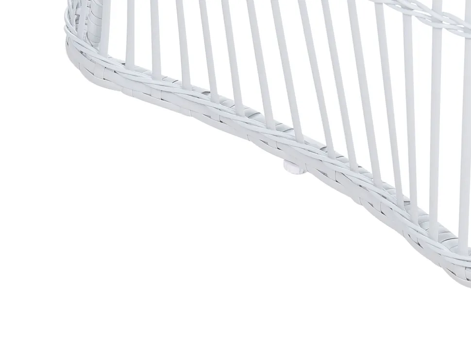 Conjunto De Jardim Em Rattan Sintetico Branco Acinzentado Mesyna