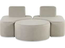 Conjunto De Jardim Modular 2 Lugares Cinzento Claro Fabro